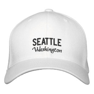 White Seattle Washington bestickt Bestickte Kappe