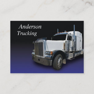 White Semi Truck Business Card Visitenkarte