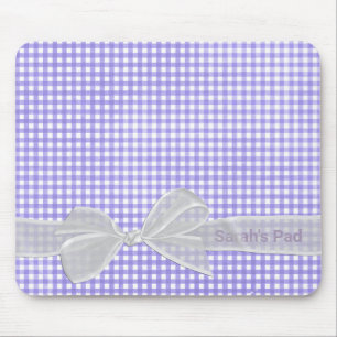 White Sheer Bow auf Gingham Mouse Pad Mousepad
