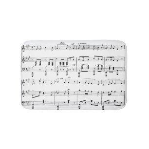 White Sheet Music Badematte