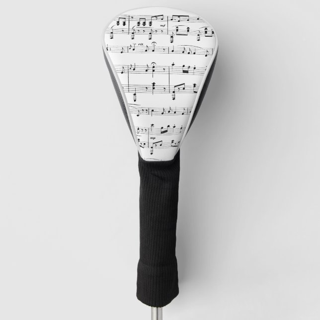 White Sheet Music Golf Headcover (Vorderseite)