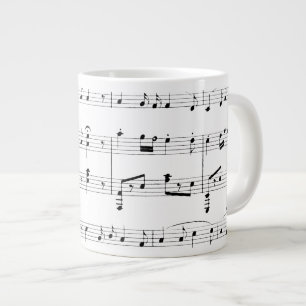 White Sheet Music Jumbo-Tasse