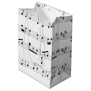 White Sheet Music Mittlere Geschenktüte