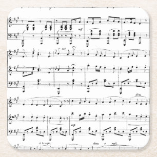 White Sheet Music Rechteckiger Pappuntersetzer
