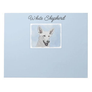 White Shepherainting - Niedliche Original Hunde Ar Notizblock