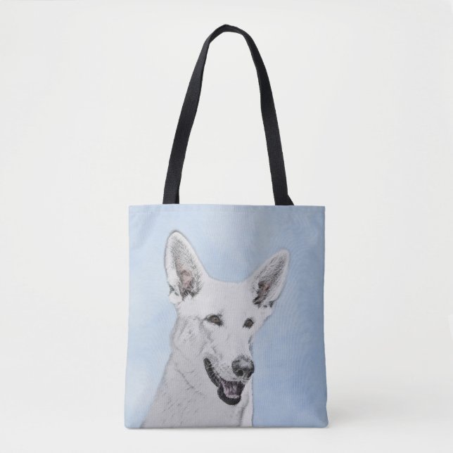White Shepherainting - Niedliche Original Hunde Ku (Vorderseite)