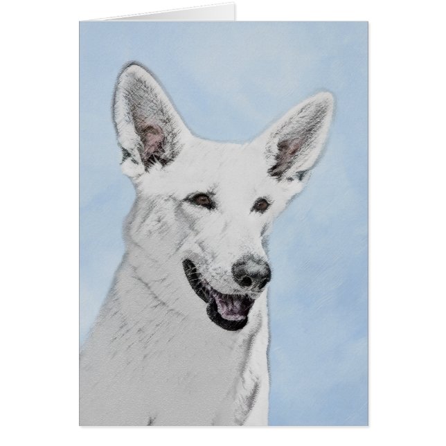 White Shepherainting - Niedliche Original Hunde Ku (Vorne)