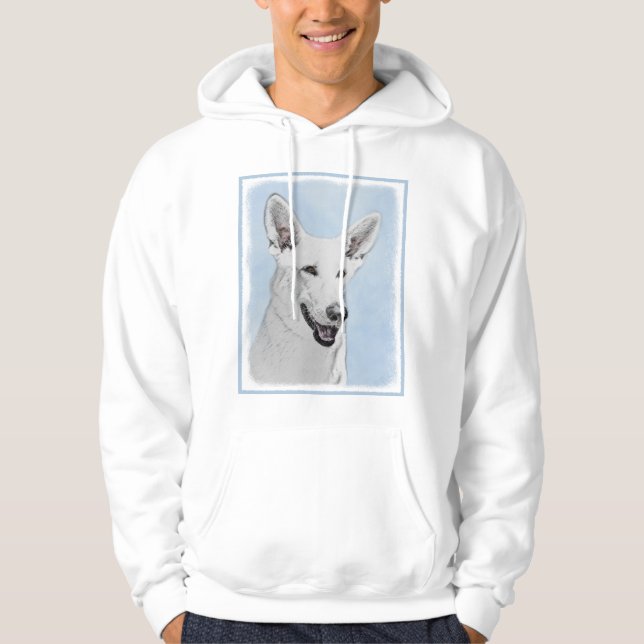White Shepherainting - Niedliche Original Hunde Ku Hoodie (Vorderseite)