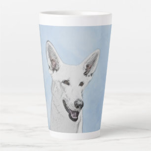 White Shepherainting - Niedliche Original Hunde Ku Milchtasse