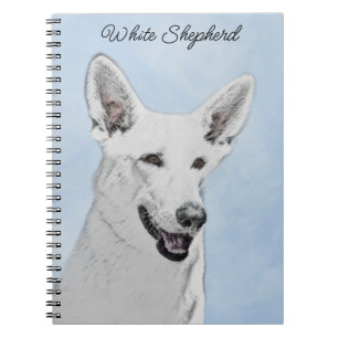 White Shepherainting - Niedliche Original Hunde Ku Notizblock