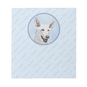 White Shepherainting - Niedliche Original Hunde Ku Notizblock