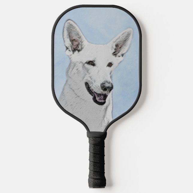 White Shepherainting - Niedliche Original Hunde Ku Pickleball Schläger (Vorderseite)