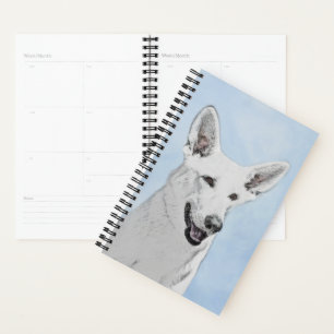 White Shepherainting - Niedliche Original Hunde Ku Planer