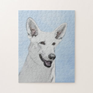 White Shepherainting - Niedliche Original Hunde Ku Puzzle