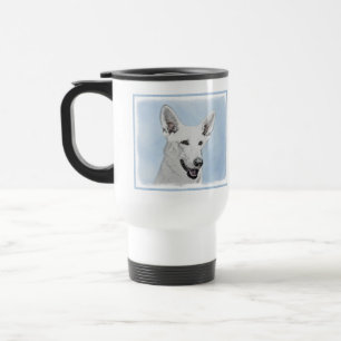White Shepherainting - Niedliche Original Hunde Ku Reisebecher