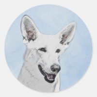 White Shepherainting - Niedliche Original Hunde Ku