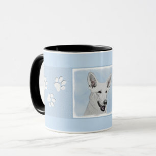 White Shepherainting - Niedliche Original Hunde Ku Tasse