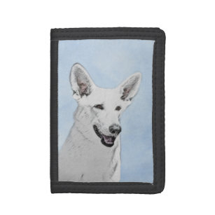 White Shepherainting - Niedliche Original Hunde Ku Trifold Geldbörse