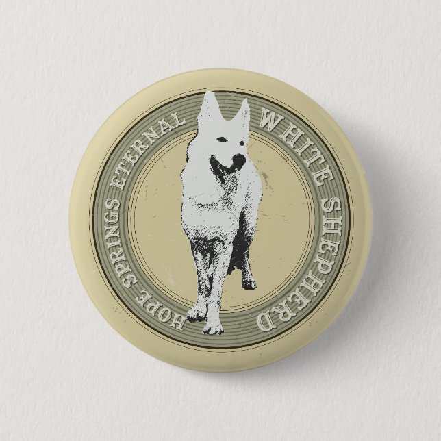 White Shepherd Button (Vorderseite)