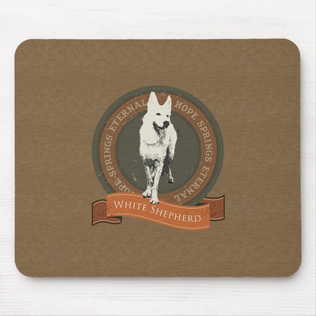 White Shepherd Mousepad (Vorne)