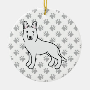 White Shepherd / White German Shepherd Dog Keramik Ornament
