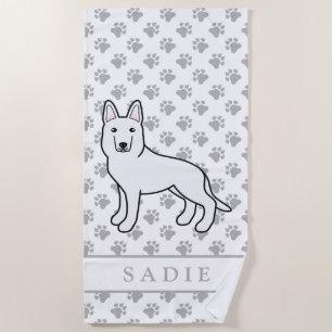 White Shepherd White German Shepherd & Individuell Strandtuch