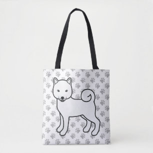 White Shiba Inu Niedlich Cartoon Dog & Paws