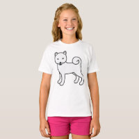 White Shiba Inu Niedlich Cartoon Dog