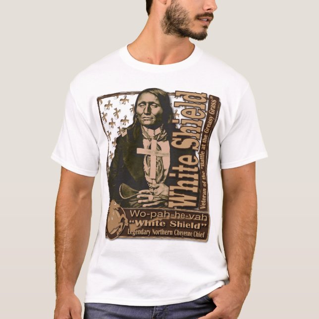"White Shield" Amerikanischer Krieger T-Shirt (Vorderseite)