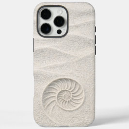 White Shimmer Sand Nautilus Shell Coastal  iPhone 16 Pro Max Hülle