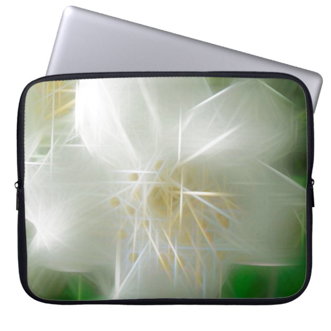 White Shiny Jasmine Laptopschutzhülle (Vorderseite)