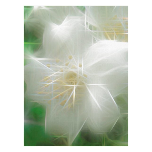 White Shiny Jasmine Tischdecke (Vorderseite)
