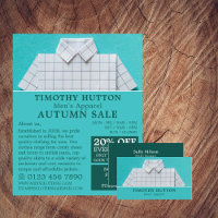White Shirt, Men's Clothing Store Advertising
