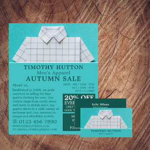 White Shirt, Men's Clothing Store Advertising Flyer