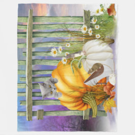 White Shoe Lost im Pumpkin Patch Collage Fleecedecke