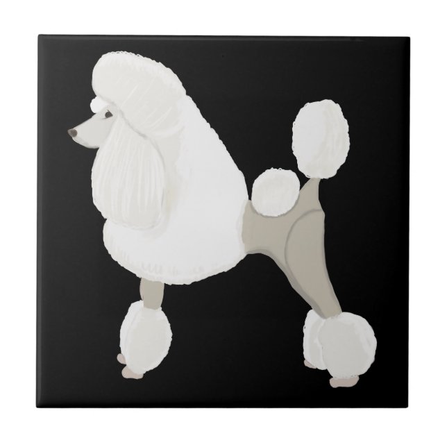 White Show Poodle Fliese (Vorderseite)