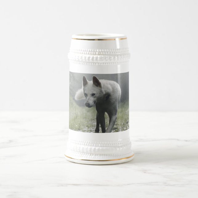 White Siberian Husky Bierglas (Mittel)