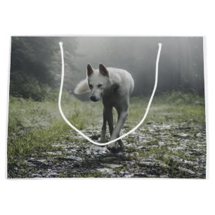 White Siberian Husky Große Geschenktüte