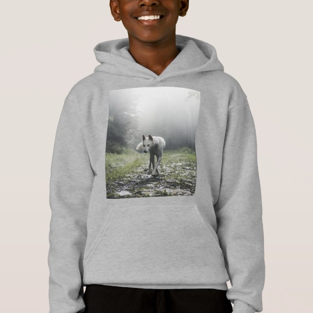 White Siberian Husky Hoodie (Vorderseite)