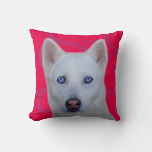 White Siberian Husky Kissen