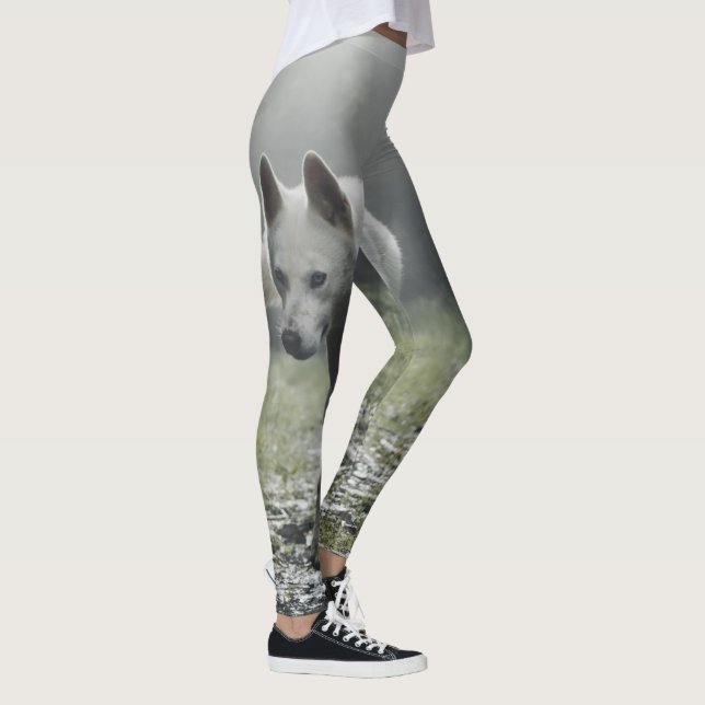 White Siberian Husky Leggings (Rechts)