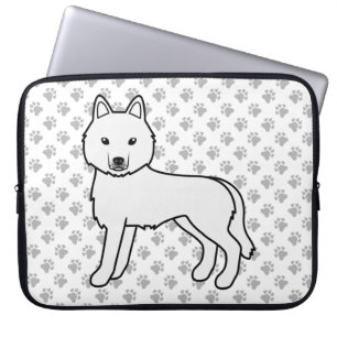 White Siberian Husky Niedlich Cartoon Dog Laptopschutzhülle