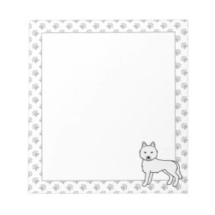 White Siberian Husky Niedlich Cartoon Dog Notizblock