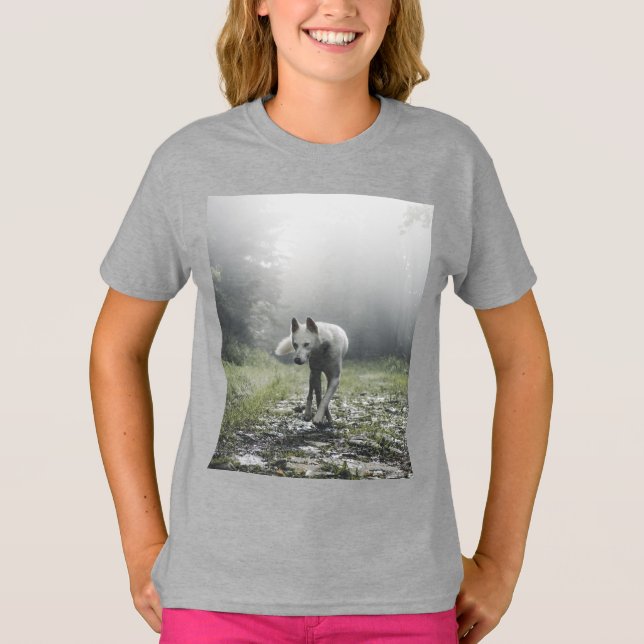 White Siberian Husky T - Shirt (Vorderseite)