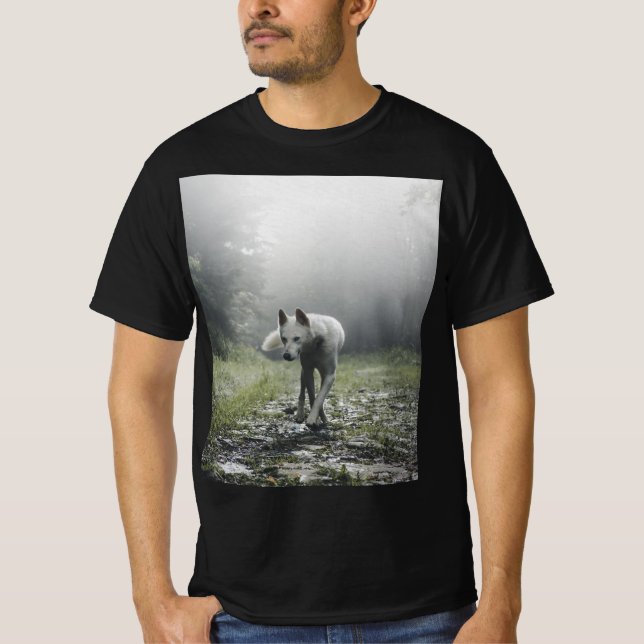 White Siberian Husky T - Shirt (Vorderseite)