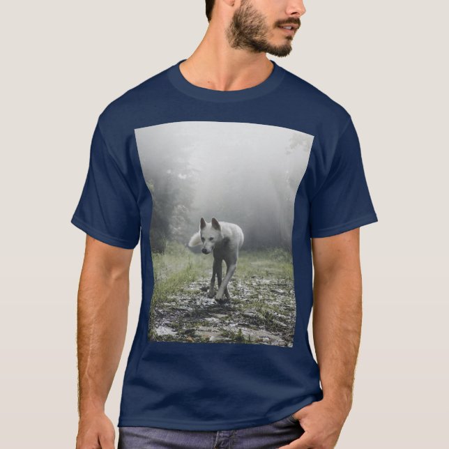 White Siberian Husky T - Shirt (Vorderseite)