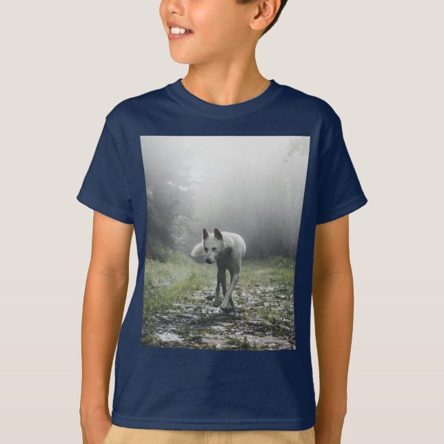 White Siberian Husky T - Shirt (Vorderseite)