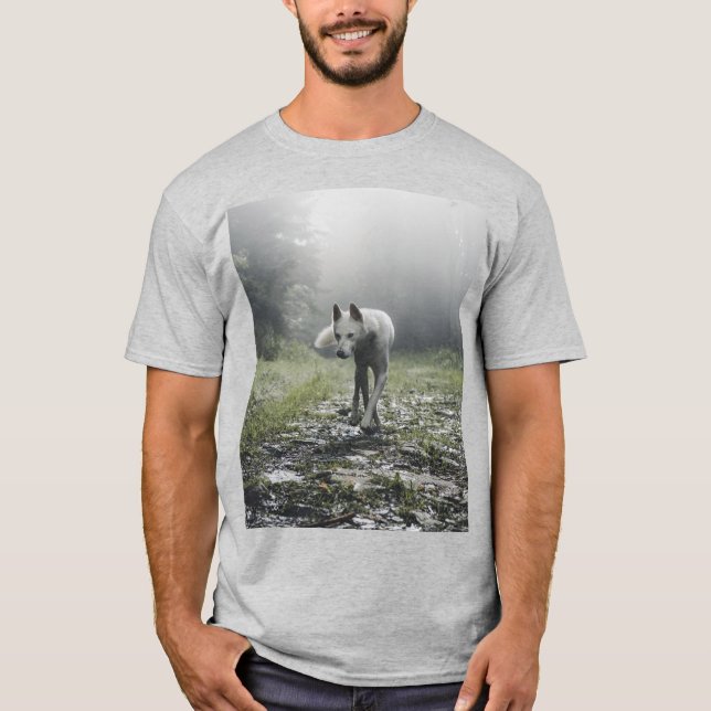 White Siberian Husky T - Shirt (Vorderseite)