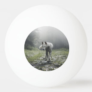 White Siberian Husky Tischtennisball