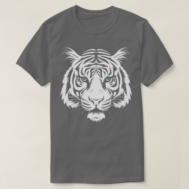 White Siberian Tiger Big Cat Wildlife T-Shirt (Design vorne)